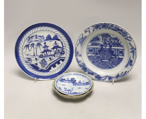 Four Chinese plates including two Kangxi