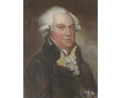 Charles Ernest Butler (1864-1933), oil on canvas laid onto board, Portrait of Jacob Wrench (1740-1808) wearing a cravat and f