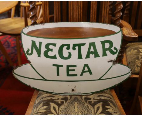 An original enamel advertising sign 'Nectar Tea', width 54cm, height 32cm