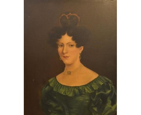 A gilt framed 19th century oil on canvas, portrait of a lady. H.90 W.77cm 