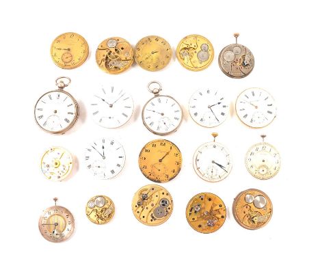 Quantity of slim dress pocket watch movements and others, including by Zenith, Longines, etc., all as found.Qty: Qty