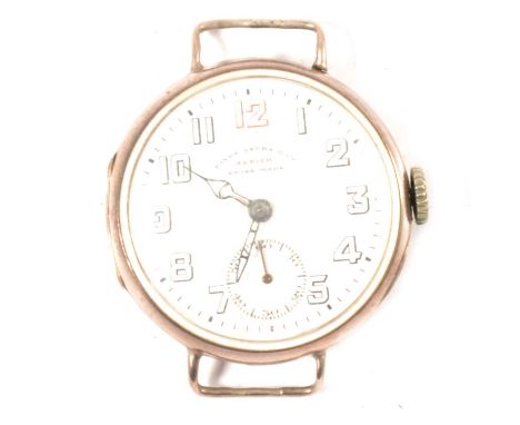 Zenith silver cased trench watch, Zenith plain silver hinged case stamped 0,925, 32.5mm, enamelled dial with Arabic numerals,