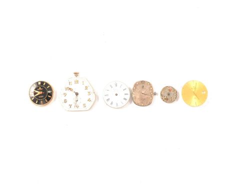 Vintage wristwatch movments, including Audemars Piguet gem set dial, possibly associated movement, two Bucherer movements wit