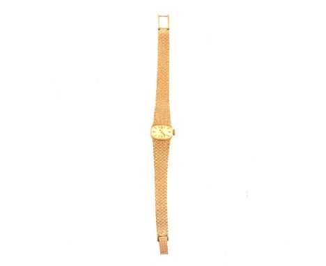 Vintage lady's 9ct gold cased wristwatch, shaped oval dial signed Rotary, Swiss 21 jewel movement, (winds and ticks), integra