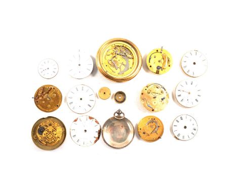 Chronometer part movement, signed Edward Baker, No946, two other part pocket watch movenents signed Thomas Pace, one with dia