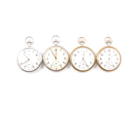 Four Cyma military pocket watches, all stamped with the broad arrow, G.S.T.P. and various numbers, diameter 52mm.Qty: 4