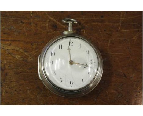 POCKET WATCH - A stunning early pair cased pocket watch, produced by George Plummer - London. Movement numbered 7584, with en