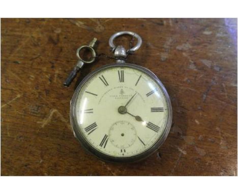 POCKET WATCH - A silver cased pocket watch by John Forrest with white enamel dial, reading 'Chronometer Maker to the Admiralt