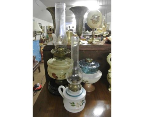 COLLECTABLES - A collection of 3 Oil Lamps for spares to include a stunning Hinks No 2 Oil Lamp, lacking globe, a beautiful b