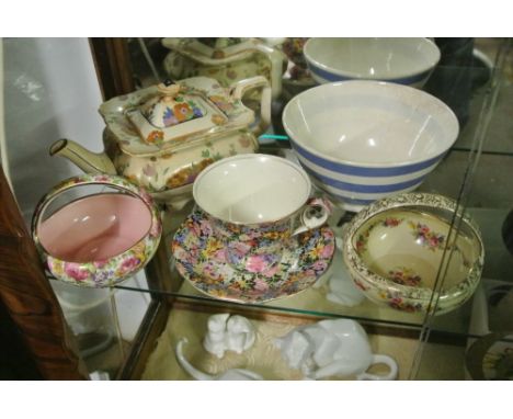CERAMICS/ TG GREEN- Collection of 5 ceramic items to include a TG Green floral teapot (A/F), 2 Royal Winton summertime posy b