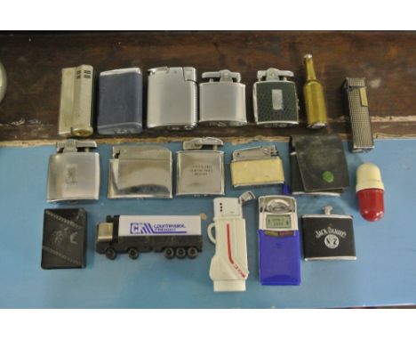 LIGHTERS - A collection of 16 lighters with makers to include Ronson, Tiki, Imco & more. Also included is a vintage bottle op