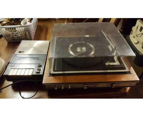 COLLECTABLES - A vintage Decca Legato tape recorder, a  Bush Soene turntable & a collection of vinyl records & singles.