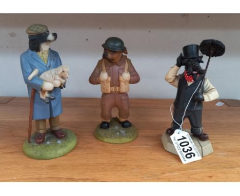 3 Robert Harrop doggie people, dog figures, soldier, chimney sweep and shepherd