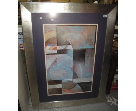 Large abstract coloured furnishing print, framed and glazed, 85 x 56cm.Being sold in aid of Breast Cancer Care.(B.P. 24% incl