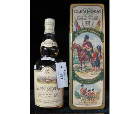 Glen Moray '93 12 years old, single Highland Malt Scotch Whisky in original collectors tin, marked: 'Scotland's Historic High