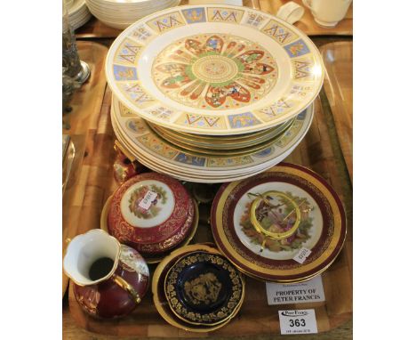 Tray of assorted china to include: Limoges vase and trinket boxes etc.; Spode 'Wildlife Series' collectors plates; Spode 'The