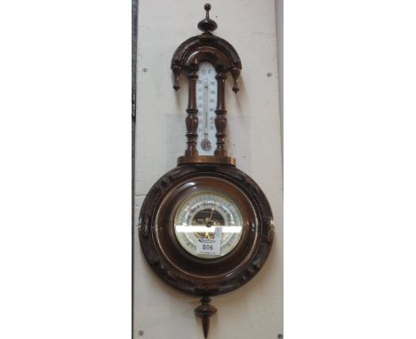 20th Century enamelled wall barometer.(B.P. 24% incl. VAT)