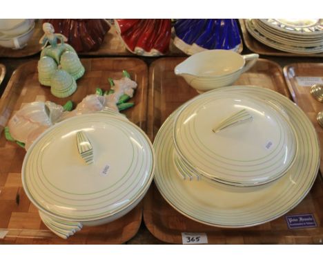 Two trays of assorted china to include: Carlton ware floral two section wall pocket; Carlton ware cruet set in the form of a 