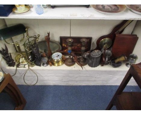 Mixed treen to include mid 20th century African items and a bone beaker along with, mixed metalware to include silver plate, 