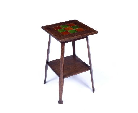 Shapland and PeterOccasional tableinset tile top within a mahogany frame70cm high, 41cm wide.