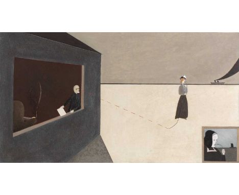 Andrew Lanyon (b.1947)Freud, Lost in the Labyrinth of his last Patient's Mind Gazes out at Ariadne, who also loses the Thread