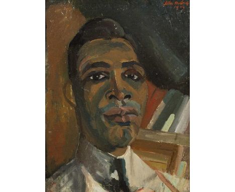 John Melville (1902-1986)Portrait of a Musician, 1944signed and dated (upper right)oil on board38 x 29cm. Condition report: I
