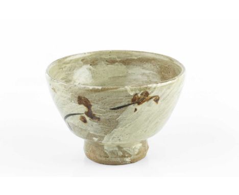 Jim Malone (b.1946)Footed bowlwith brushwork decorationimpressed potter's seal9cm high, 13.5cm diameter.