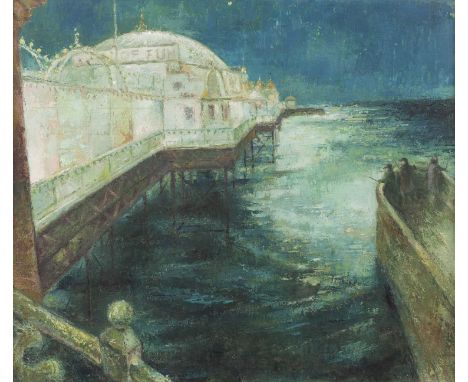 John R. Biggs (20th Century)Palace Pier, Brightonsigned and titled (to artist's label on the reverse)oil on canvas35 x 40cm.