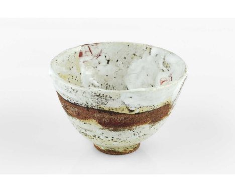 Robin Welch (1936-2019)Bowltextured cream glazeimpressed potter's seal9cm high.