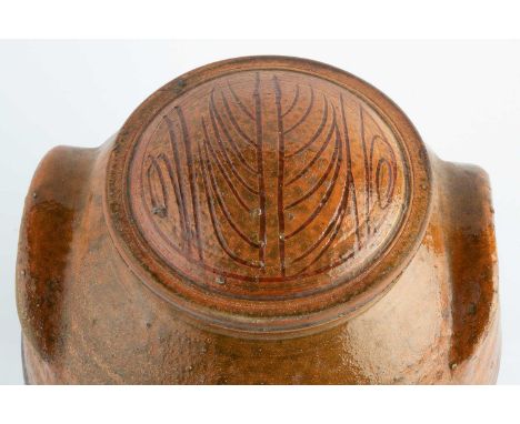 Michael Cardew (1901-1983) at Winchcombe PotteryJar and coverhoney glaze, the lid with incised grass patternimpressed potter'