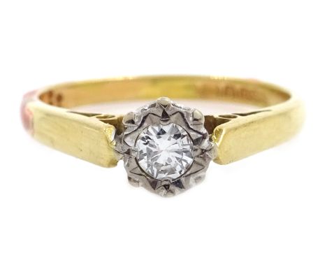 18ct gold solitaire diamond ring, hallmarked, diamond 0.22 carat Condition Report Size J-K, approx 2.6gm