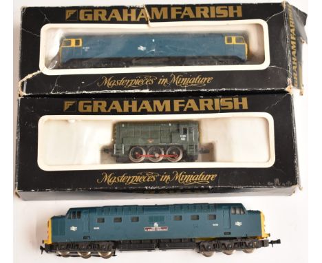 Two Graham Farish N gauge model railway diesel locomotives comprising Class 08 and Class 47 in original boxes, together with 