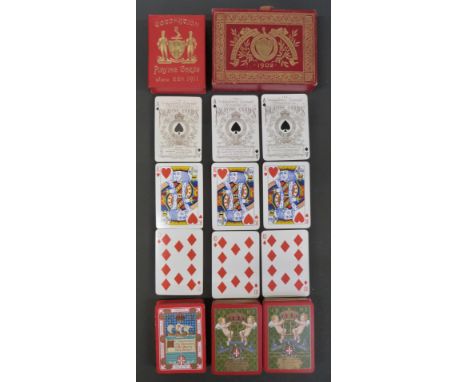 Three packs of Worshipful Company of Makers of Playing Cards playing cards commemorative packs comprising 1902 Edward VII cor