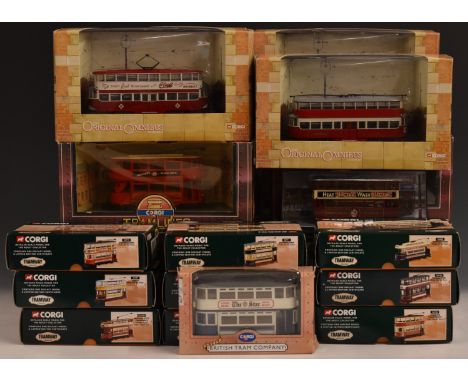 Twenty-Two Corgi Tramway Classic and Corgi Tramlines 1:76 scale diecast models including 36711 Birmingham Fully Closed Tram, 