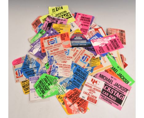 Michael Jackson - a collection of laminates, satins and passes from the 1988 Bad tour