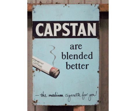 Vintage enamel advertising sign 'Wills Capstan cigarettes' 91 x 61cmPLEASE NOTE this lot is located at and will be sold from 