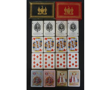 Four packs of Worshipful Company of Makers of Playing Cards playing cards, comprising two double packs for 1907 and 1908, in 