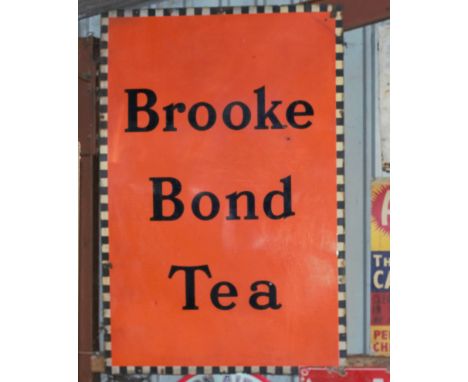 Vintage enamel advertising sign 'Brooke Bond Tea', 101 x 152cm PLEASE NOTE this lot is located at and will be sold from Cockn