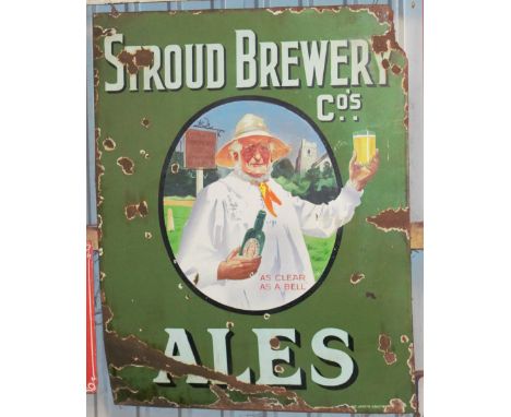 Vintage enamel advertising sign 'Stroud Brewery Ales', 137 x 107cmPLEASE NOTE this lot is located at and will be sold from Co
