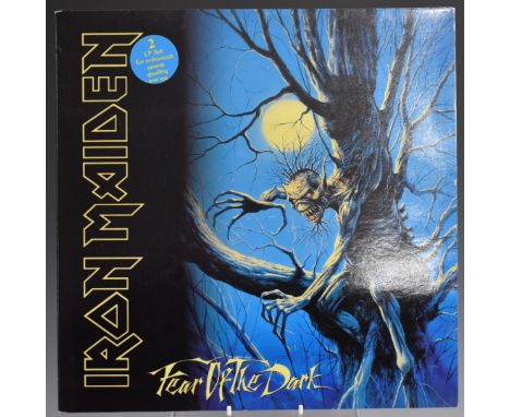 Iron Maiden - Fear Of The Dark (EMD1032) with merchandise leaflet, records and cover appear EX