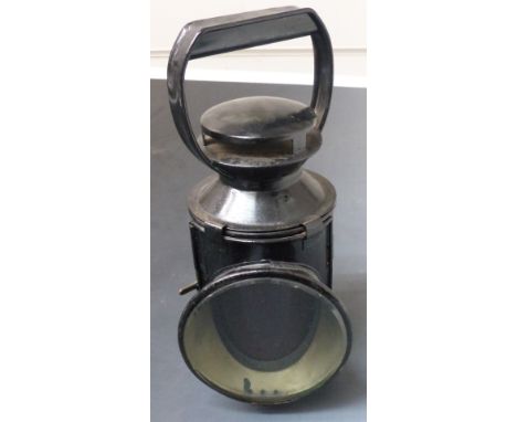 Railway or similar tricolour hand lamp, H28cm