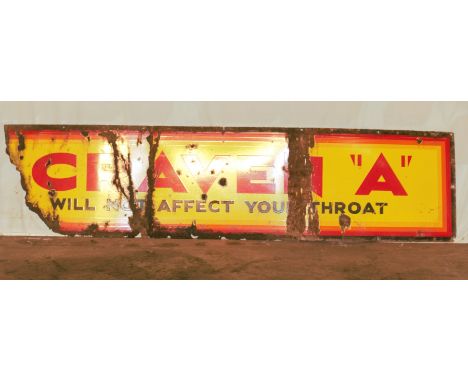 Vintage enamel advertising sign 'Craven A', 39 x 158cmPLEASE NOTE this lot is located at and will be sold from Cocknells Farm
