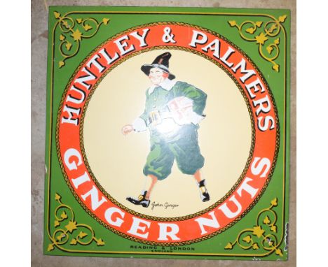 Enamel advertising sign 'Huntley & Palmers Ginger Nuts', 44 x 43cmPLEASE NOTE this lot is located at and will be sold from Co