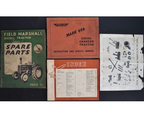 Field Marshall Series 2 diesel tractor spare parts manual, Fowler VFA crawler instruction book and further Fowler VF manual