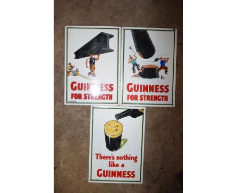 Three enamel Guinness advertising signs, 25.5 x 18cmPLEASE NOTE this lot is located at and will be sold from Cocknells Farm, 