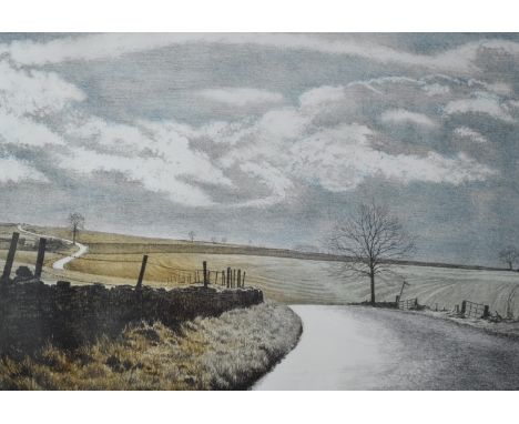 George Guest (b.1935) signed limited edition (76/200) lithograph 'Wet Road', with certificate from Christie's verso, 32 x 46 
