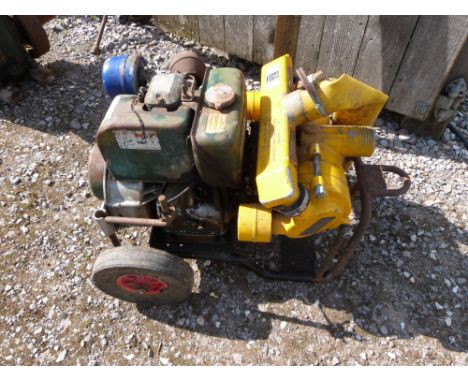 Lister A1 Diesel stationary engine with attached heavy duty water pump&nbsp;