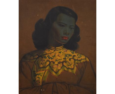 Tretchikoff retro / mid century kitsch print China Girl, 60 x 50cm, in wooden frame