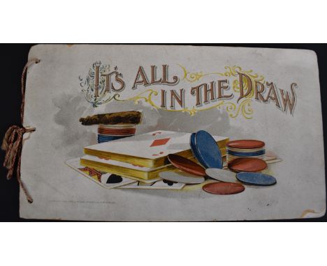 It's All In The Draw, playing card advertising booklet dated 1895 lower left of front cover and with advert for Bicycle playi