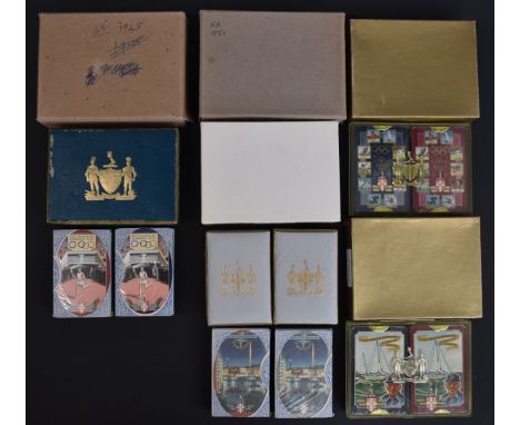 Eight packs of Worshipful Company of Makers of Playing Cards playing cards, comprising four double packs, 1948 Olympics, 1951